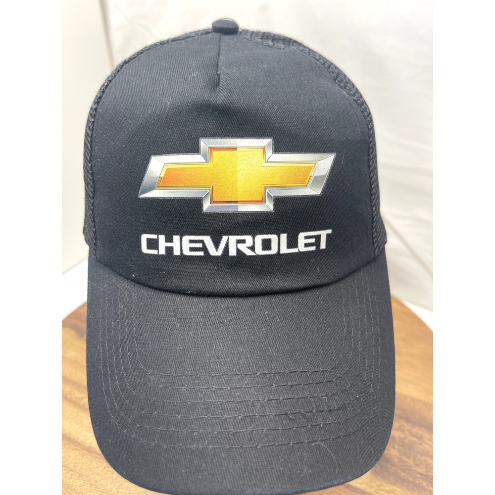 Chevrolet Hat Cap Trucker Logo Bow Tie Snapback Black Baseball Dealer New